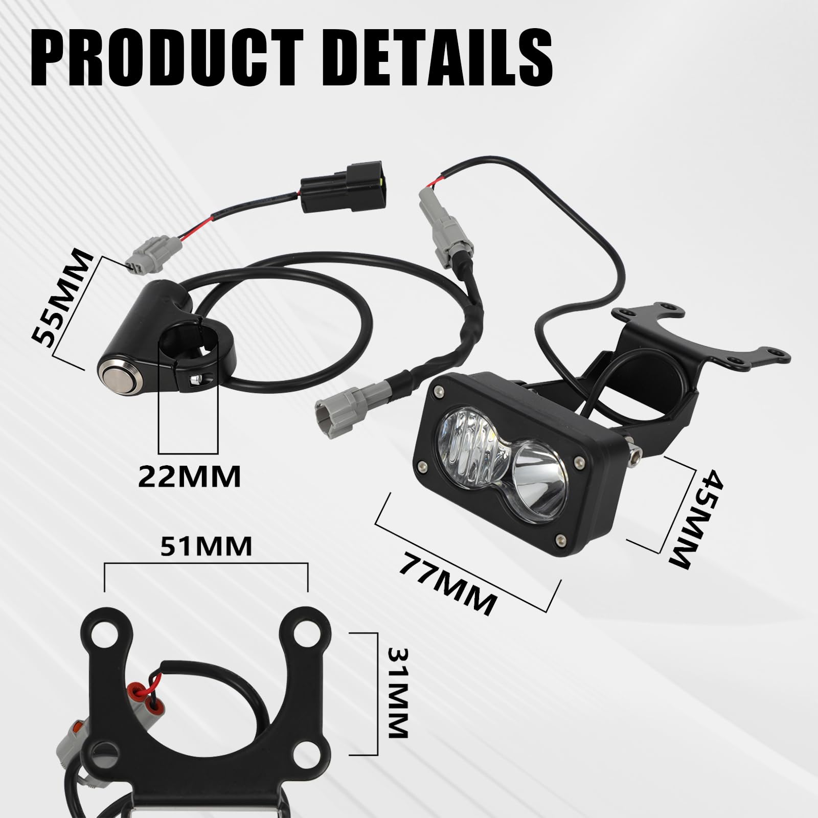 Baja Light: Electric Dirt Bike Headlight with Control Switch Light Bar Kit