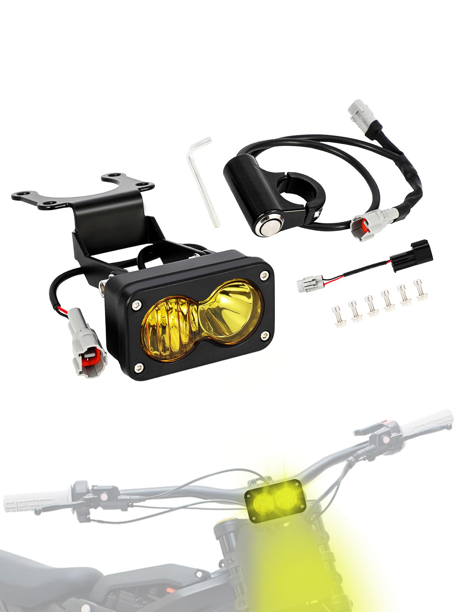 Baja Light: Electric Dirt Bike Headlight with Control Switch Light Bar Kit
