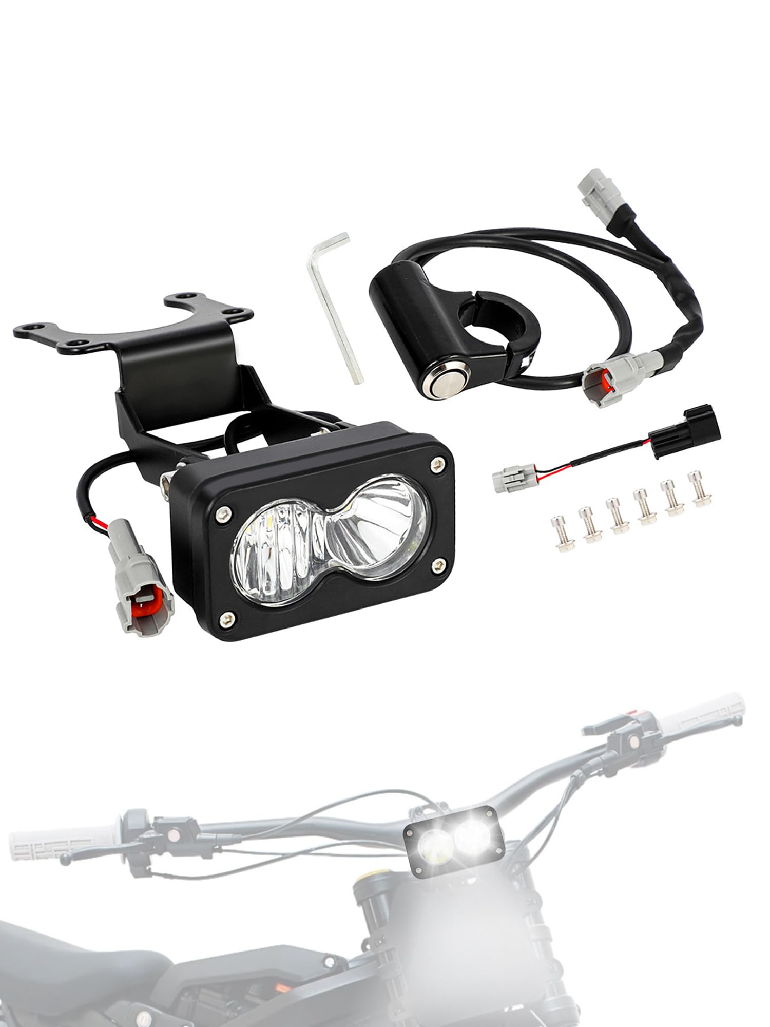 Baja Light: Electric Dirt Bike Headlight with Control Switch Light Bar Kit